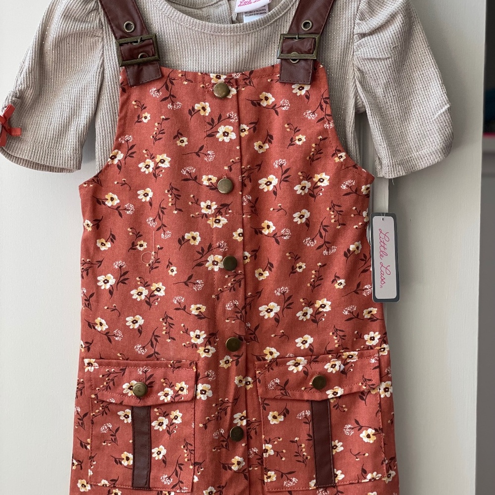 Little Lass girls NWT girls jumper dress.